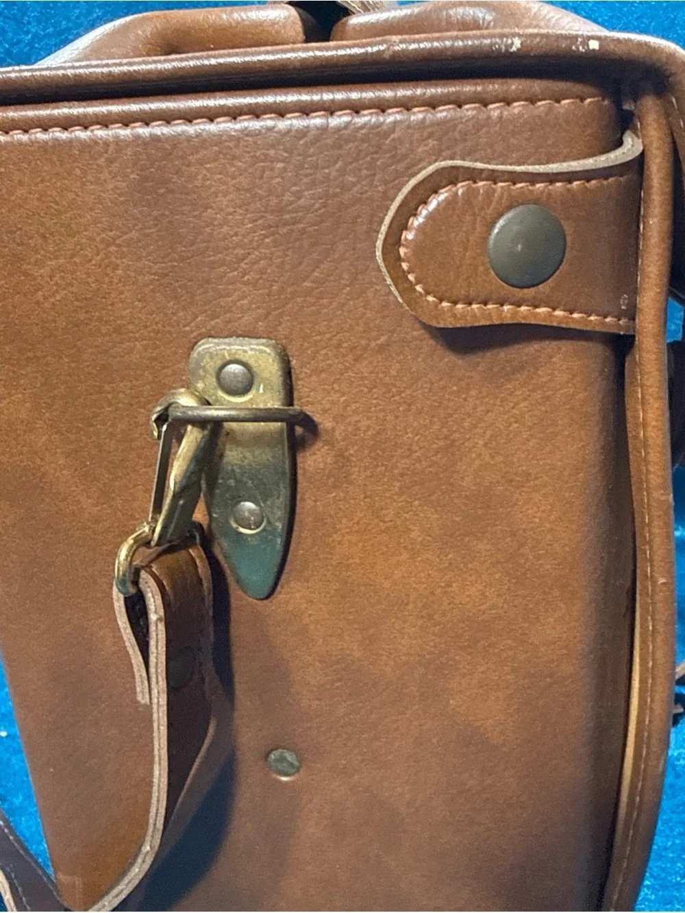 Vintage Hard Shell FOCAL Brown Leather Large Camera Case #203 Adjustable Strap
